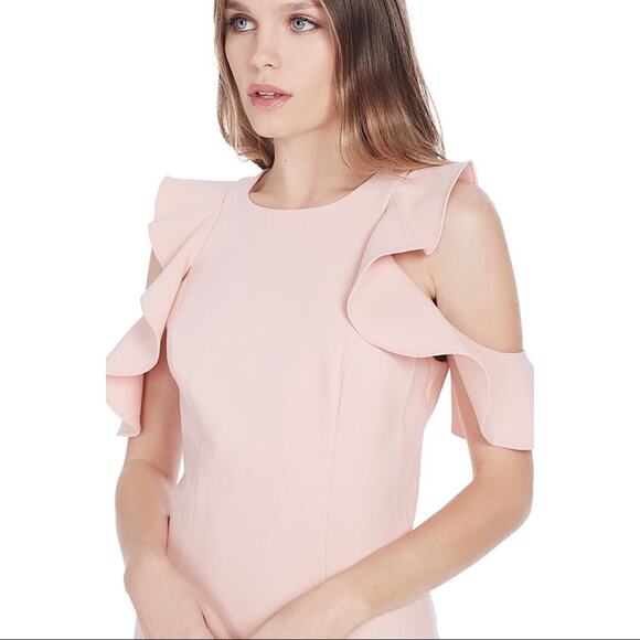 Cinq a Sept Micah Ruffle Cold Shoulder Dress Size 10 - Picture 2 of 8